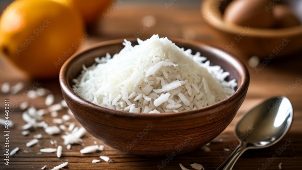 A bowl of fluffy white rice ready to be savored A bowl of fluffy white rice ready to be savored