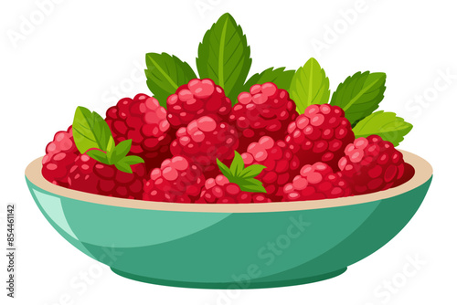 raspberries in a glass bowl