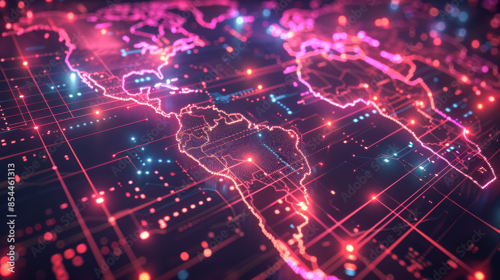 Fototapeta premium ネットワークでつながっている世界