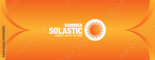 Summer Solstice. Longest day of the year. summer solstice template banner design, poster, typography, social media post. design background, card, Vector illustration.