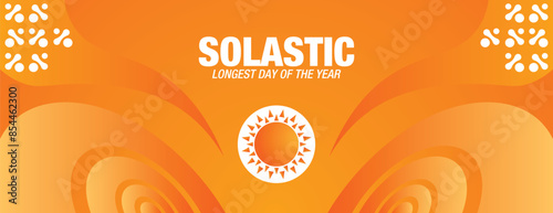 Summer Solstice. Longest day of the year. summer solstice template banner design, poster, typography, social media post. design background, card, Vector illustration.