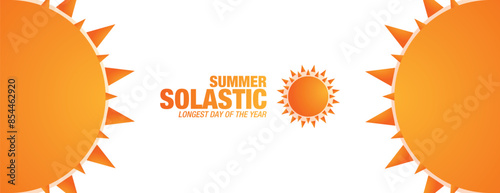 Summer Solstice. Longest day of the year. summer solstice template banner design, poster, typography, social media post. design background, card, Vector illustration.