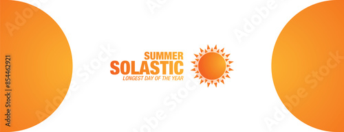 Summer Solstice. Longest day of the year. summer solstice template banner design, poster, typography, social media post. design background, card, Vector illustration.