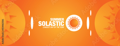 Summer Solstice. Longest day of the year. summer solstice template banner design, poster, typography, social media post. design background, card, Vector illustration.