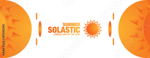 Summer Solstice. Longest day of the year. summer solstice template banner design, poster, typography, social media post. design background, card, Vector illustration.