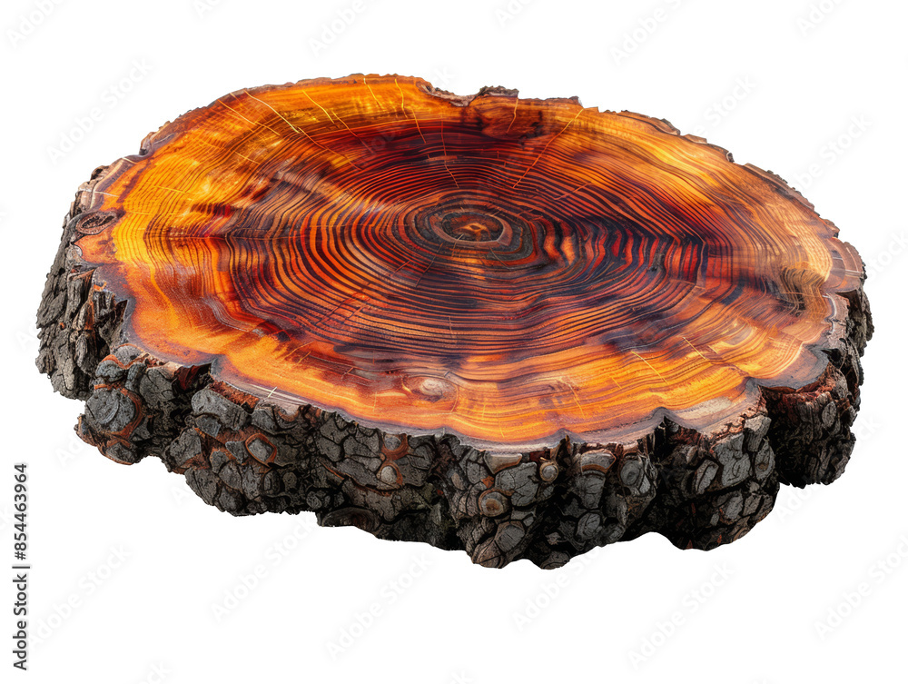 A wooden plate carved from tree trunk isolated on transparent background A wooden plate carved from tree trunk isolated on transparent background