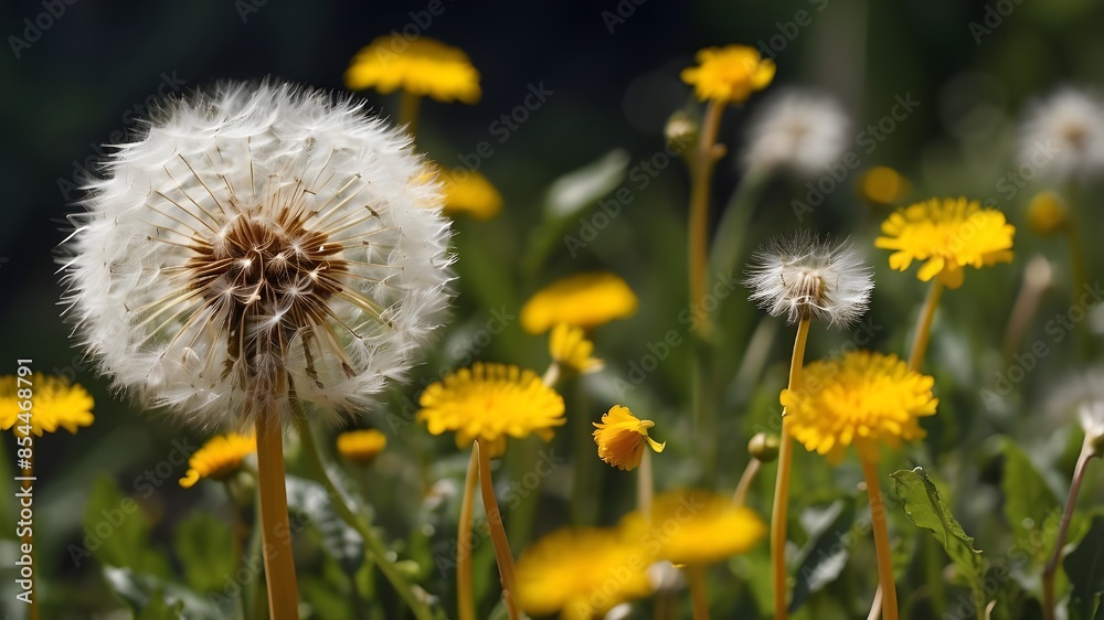 Dandelion also called yellow gowan has seeds which are scattered by wind when the flower Dandelion also called yellow gowan has seeds which are scattered by wind when the flower
