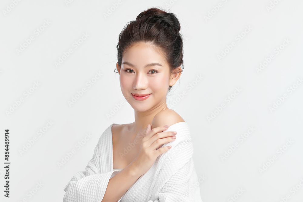 Beautiful young asian woman with clean fresh skin on white background, Face care, Facial treatment, Cosmetology, beauty and spa, Asian women portrait. Beautiful young asian woman with clean fresh skin on white background, Face care, Facial treatment, Cosmetology, beauty and spa, Asian women portrait.