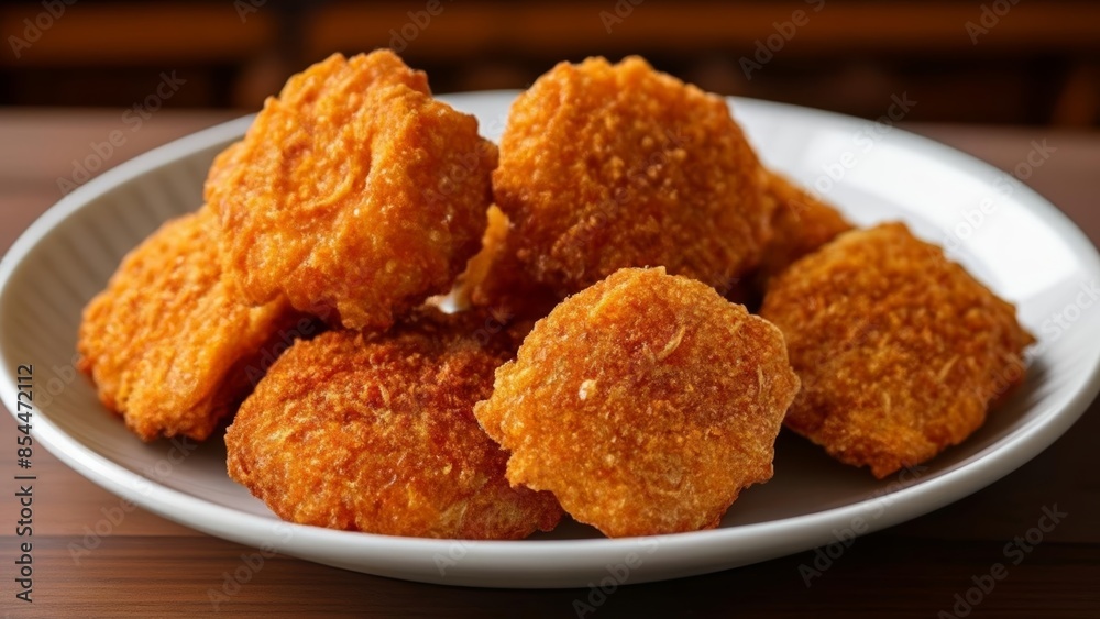 Delicious goldenbrown fried snacks on a plate Delicious goldenbrown fried snacks on a plate
