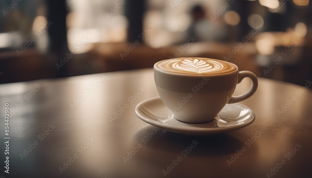 view of aesthetic Coffee latte art in coffee shop view of aesthetic Coffee latte art in coffee shop