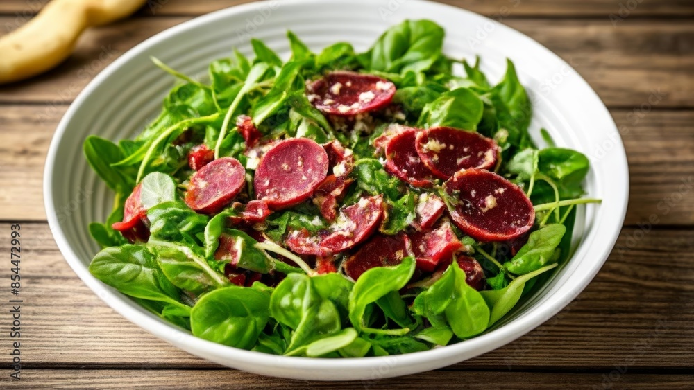Fresh greens and cherry tomatoes salad ready to serve Fresh greens and cherry tomatoes salad ready to serve