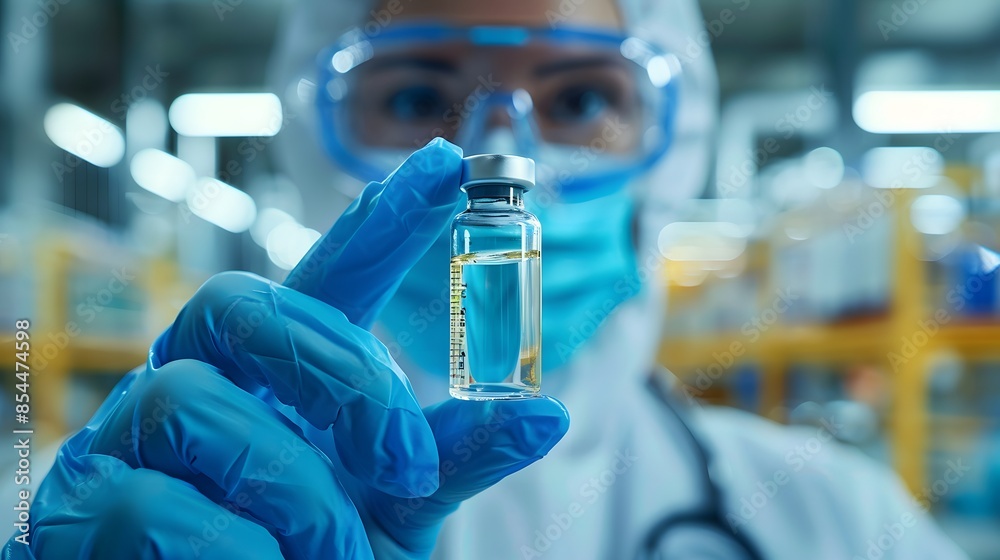 Doctor's hand showcasing a virus vaccine vial, symbolizing the fight against viral infections