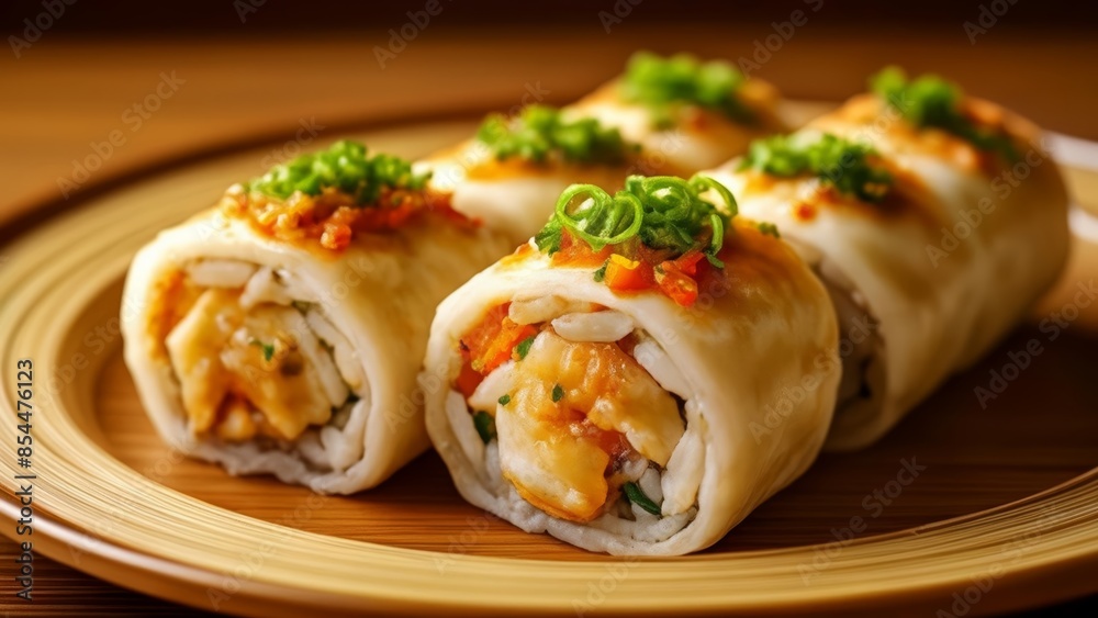  Deliciously rolled sushi ready to be savored
