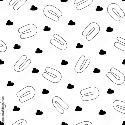 Body pregnancy pillow. Seamless pattern. Coloring Page. Comfortable orthopedic device for sleeping and relaxing. Hand drawn style. Vector drawing. Design ornaments.
