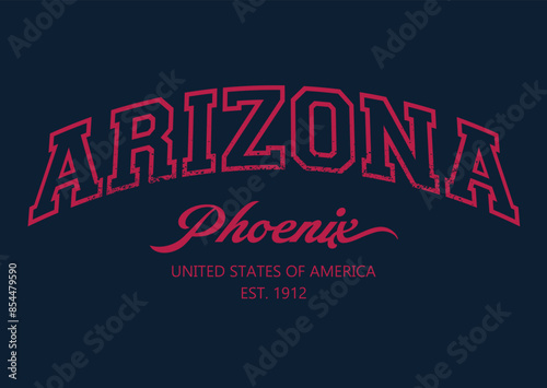Arizona College Academy printing,Vintage typography college varsity Arizona state slogan print for tee t shirt or sweatshirt, eps8