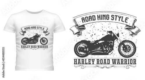 harley bike t-shirt design, vintage design