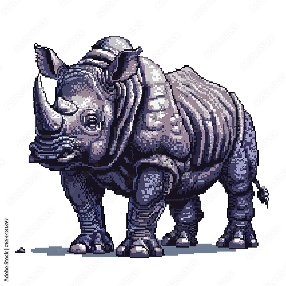 Fototapeta premium Rhinoceros 8-bit 