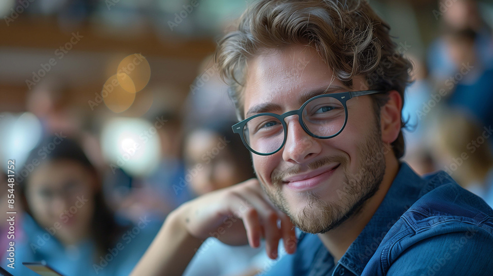 Handsome teenage boy turned and flashed a confident smile Handsome teenage boy turned and flashed a confident smile
