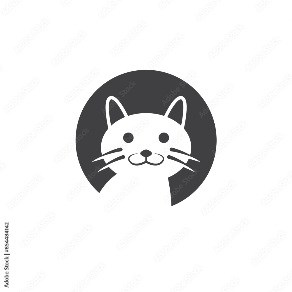black cat icon vector illustration concept design template black cat icon vector illustration concept design template