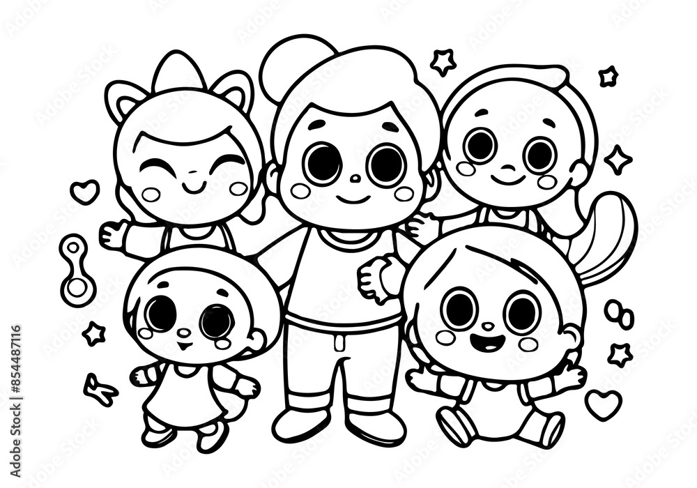 Coloring page of a cartoon kid Coloring page of a cartoon kid
