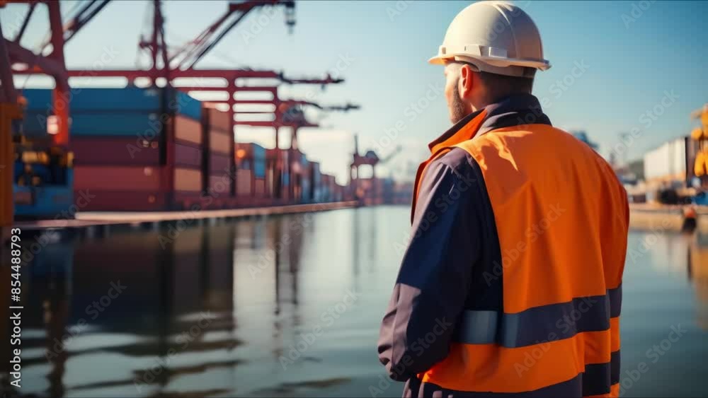 Ensuring Safe Workplace Practices and Logistics Safety Protocols in Port Operations. Concept Port Operations Safety, Workplace Practices, Logistics Protocol, Risk Management Ensuring Safe Workplace Practices and Logistics Safety Protocols in Port Operations. Concept Port Operations Safety, Workplace Practices, Logistics Protocol, Risk Management