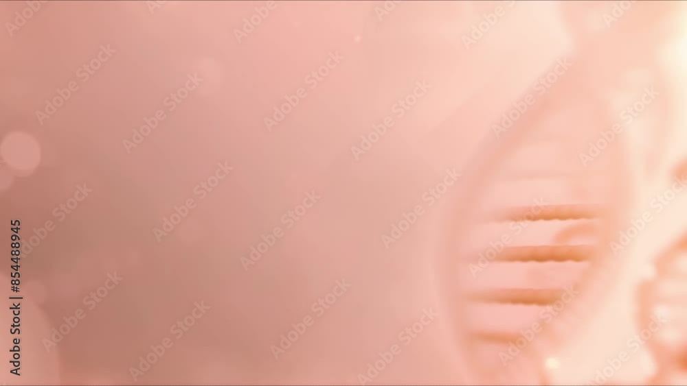 DNA double helix on a soft pink background with chromosomes. Concept Science, Genetics, Biology, DNA, Chromosomes