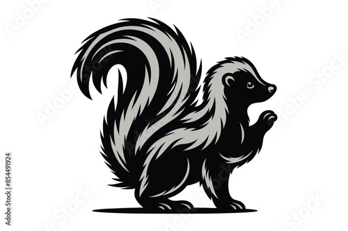 Adobe Illustrator Vector illustration of zorilla isolated on white background.Artwork