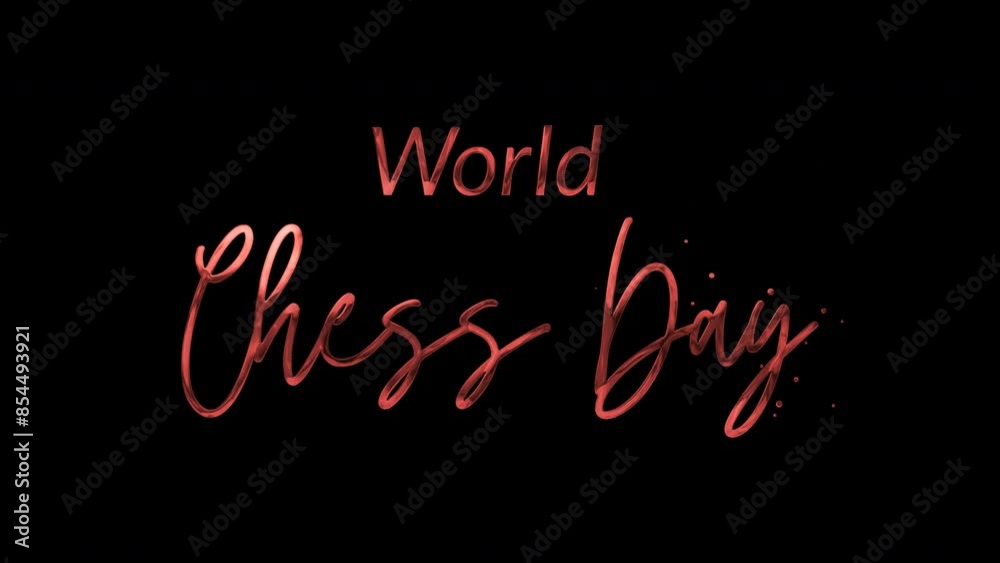 Elegant 4K World Chess Day text animation with red ink droplets forming flowing calligraphy. Glowing effect, transparent background, perfect for celebratory events.
Elegant 4K World Chess Day text animation with red ink droplets forming flowing calligraphy. Glowing effect, transparent background, perfect for celebratory events.
