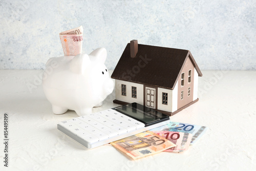 House model, calculator and...