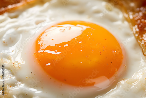 Close up of egg yolk of fried egg