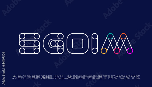 Hollow lining capital alphabet letter logo design