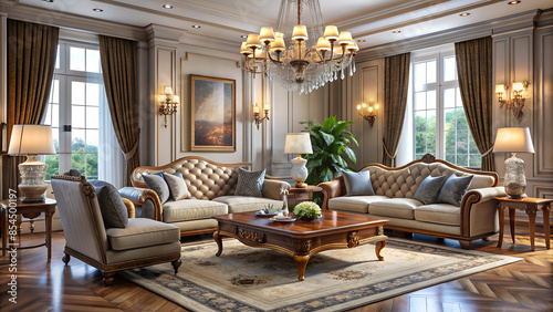 Sophisticated Comfort Integrating Luxurious Armchairs into Your Living Room Interior © QuickDesign24
