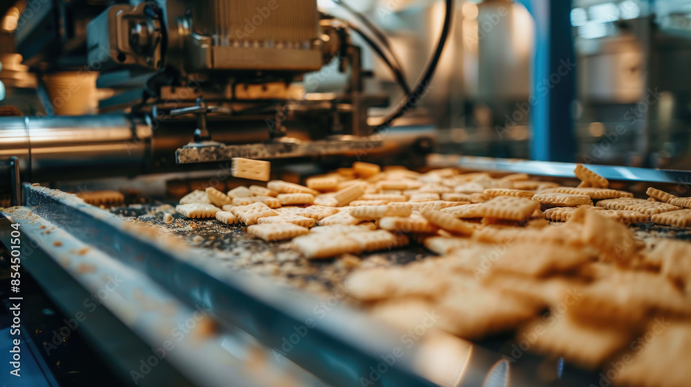 Production of cookie cracker at the factory. Production of cookie cracker at the factory.