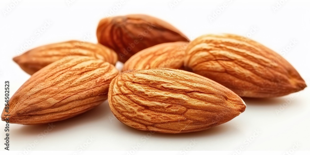 Close-up of Almonds on White Background Close-up of Almonds on White Background