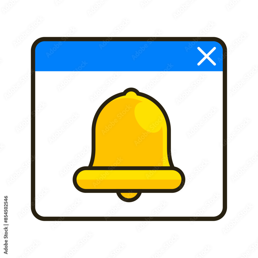 Fototapeta premium Bell notification with speech bubble on white