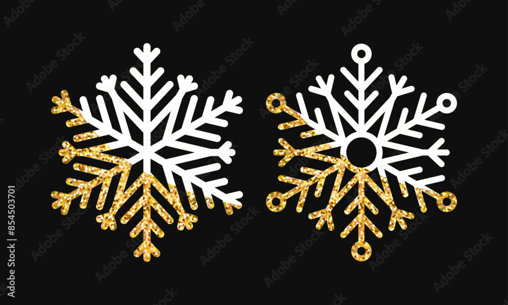 Christmas snowflake glitter textured hand drawn snowflake on black Christmas snowflake glitter textured hand drawn snowflake on black