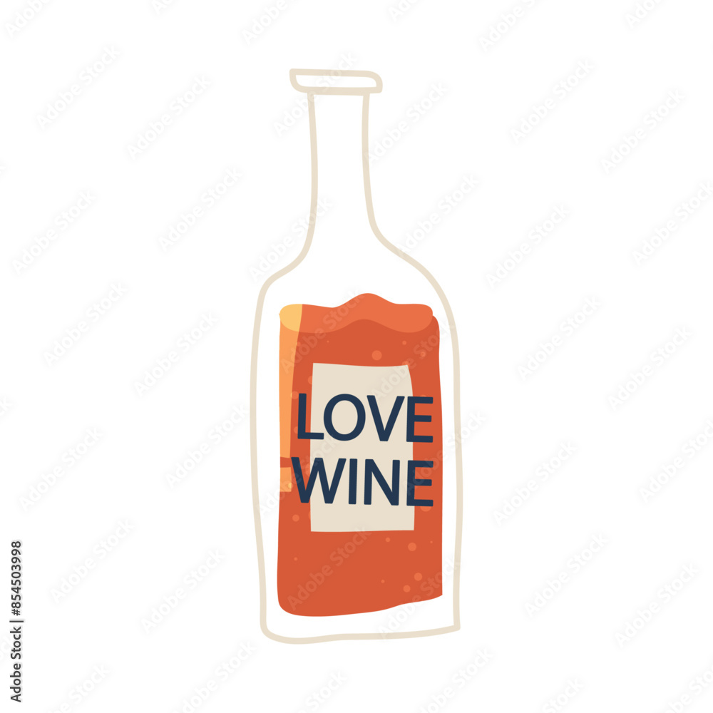 Hand drawn beer bottle isolated on white Hand drawn beer bottle isolated on white