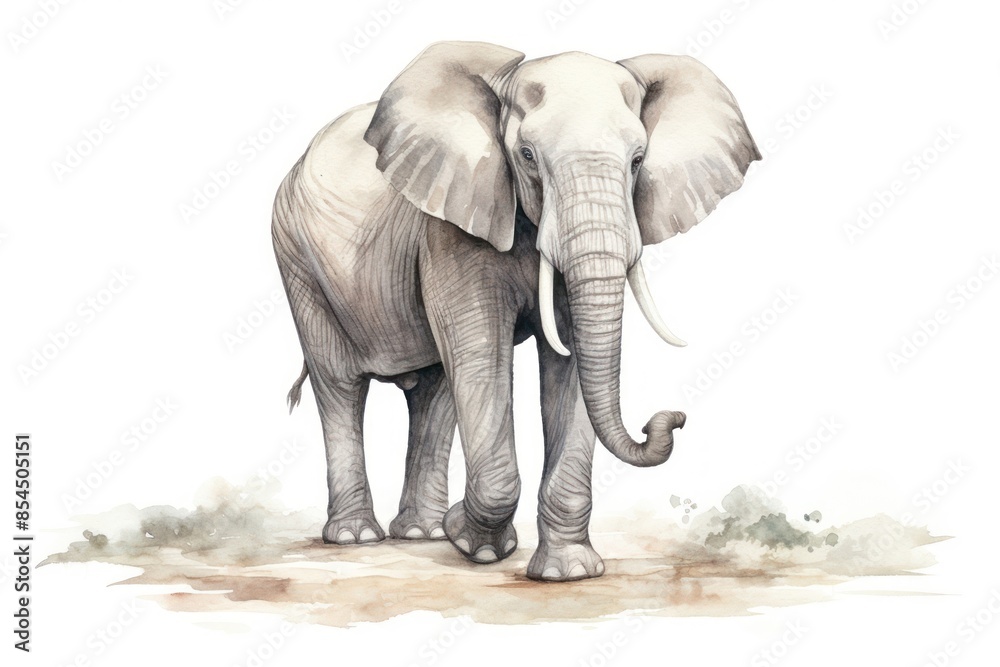 Fototapeta premium Elephant art illustrated wildlife.