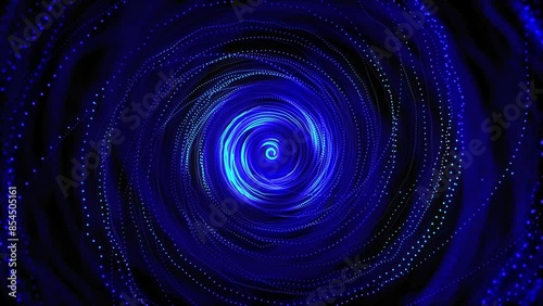 abstract blue spiral  lines background Detailed Particle Stream
