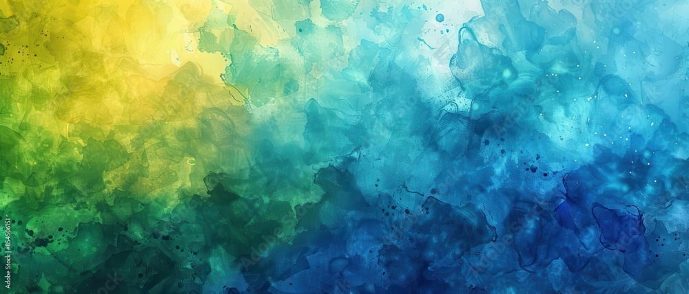 Obraz premium Abstract watercolor background with vibrant splashes of blue