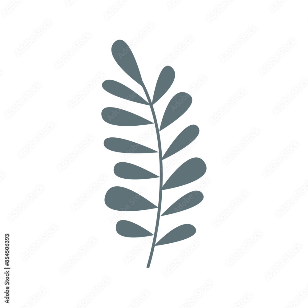 Fototapeta premium Hand drawn tropical leaves on white background