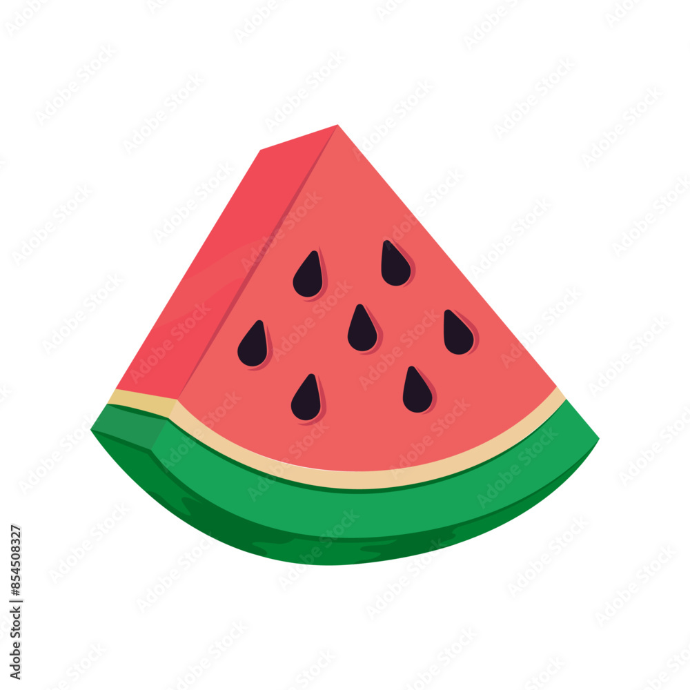 Watermelon fruit icon illustration on white Watermelon fruit icon illustration on white