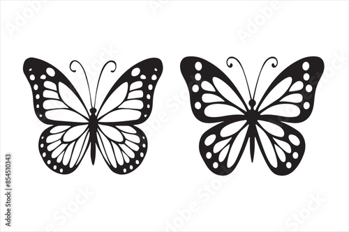 Batterfly Silhouette vector Illustration And artwork