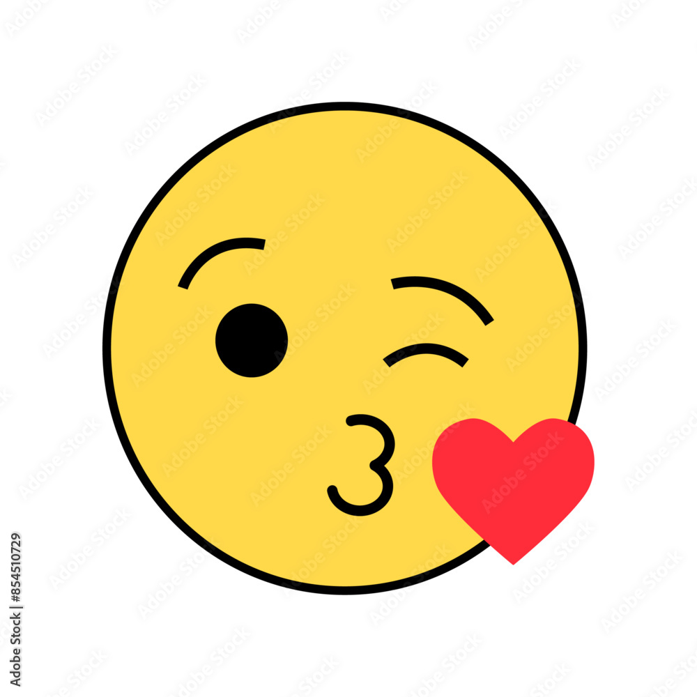 Fototapeta premium Hand drawn emoji illustration on white background