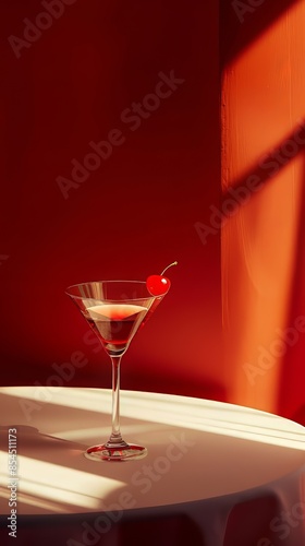 cocktail on red background photo