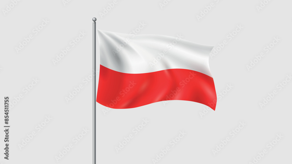 Waving National Flag Of Poland. 3D Flag Vector Waving National Flag Of Poland. 3D Flag Vector
