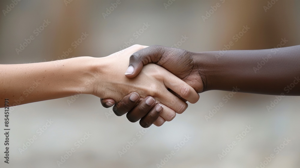 Handshake Between Two People of Different Races Handshake Between Two People of Different Races