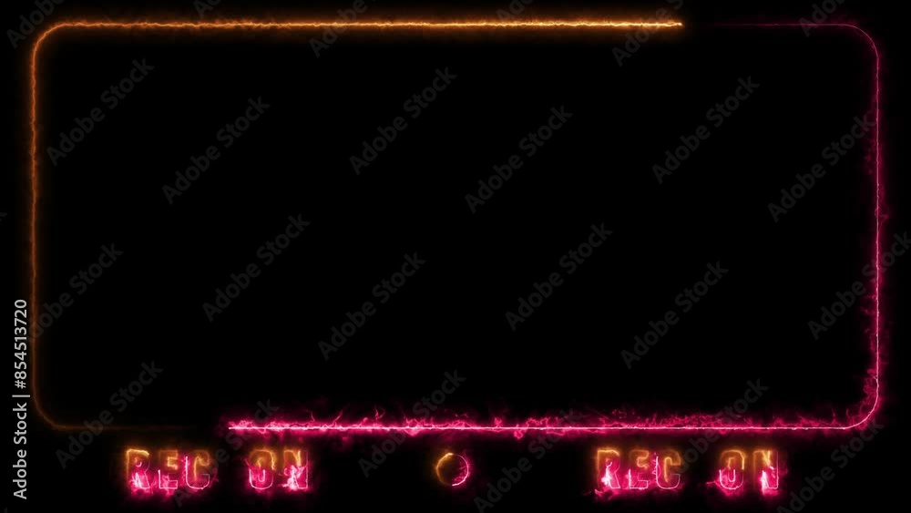 Decorative glowing neon frame ,Neon effect rectangle frame Loop background 4K Decorative glowing neon frame ,Neon effect rectangle frame Loop background 4K