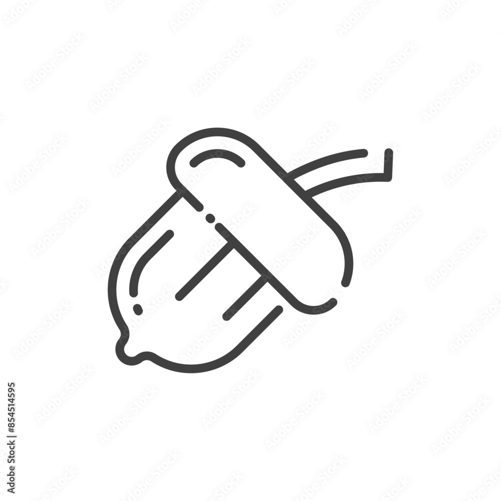 Acorn Nut Outline Icon - Autumn Season Icon Vector Illustration Design Acorn Nut Outline Icon - Autumn Season Icon Vector Illustration Design