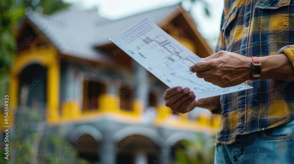 Construction Worker Reviewing Plans Construction Worker Reviewing Plans
